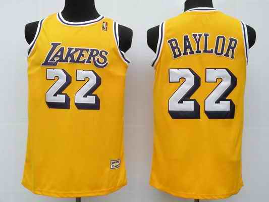 Lakers 22 Baylor M&N Yellow Jerseys