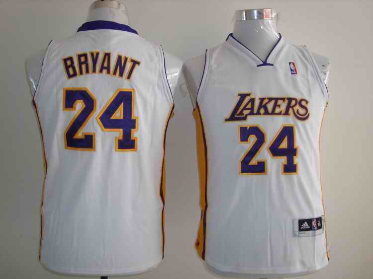 Lakers 24 Bryant White youth Jersey