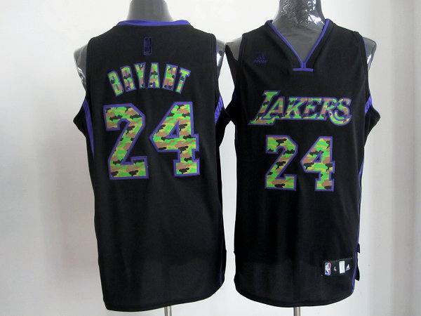 Lakers 24 Bryant Black Camo number Jerseys