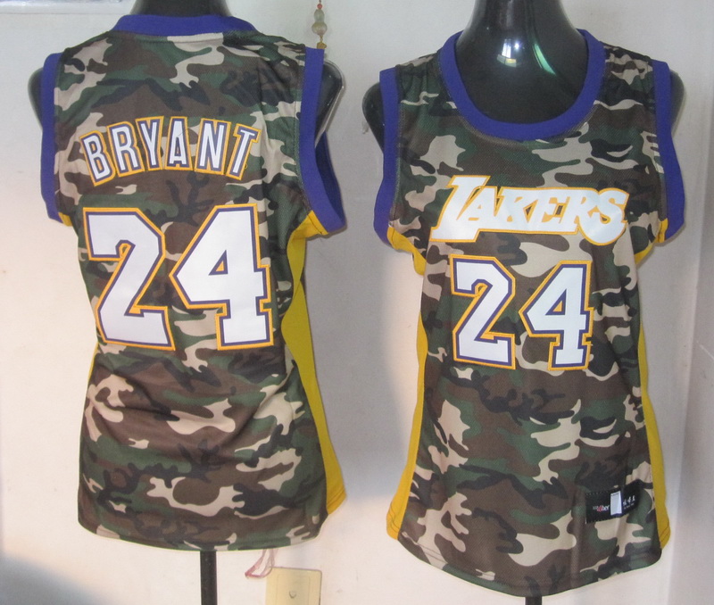 Lakers 24 Bryant Camo Women Jersey - Click Image to Close