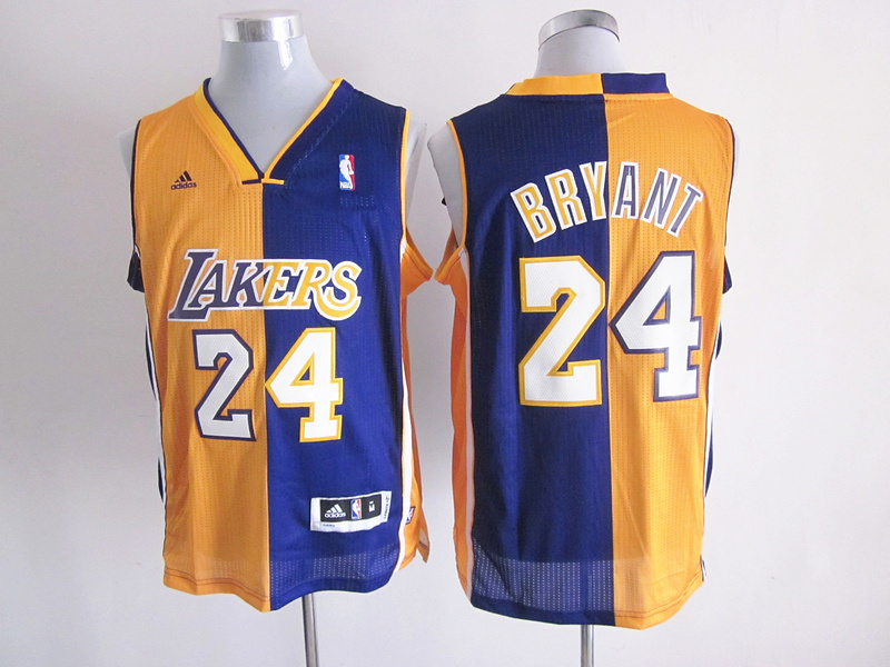 Lakers 24 Bryant Purple&Yellow Split Jerseys Lakers 24 Bryant Purple&Yellow Split Jerseys