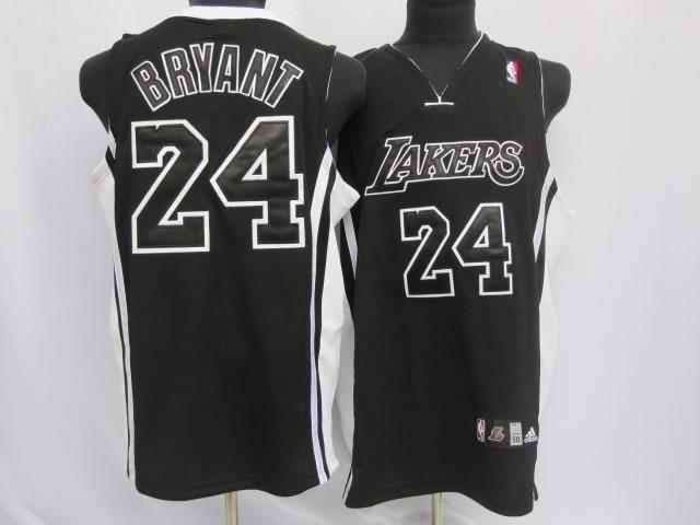 Lakers 24 Kobe Bryant Black Black Number Jerseys