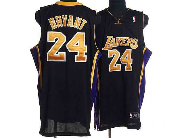 Lakers 24 Kobe Bryant Black Gold Number Jerseys