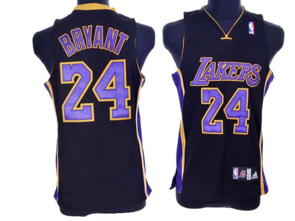 Lakers 24 Kobe Bryant Black Youth Jersey