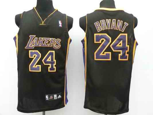 Lakers 24 Kobe Bryant Black Purple Number Jerseys