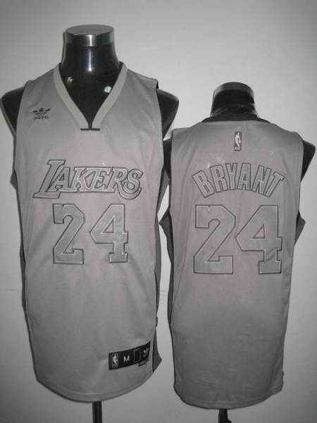 Lakers 24 Kobe Bryant Grey Jerseys