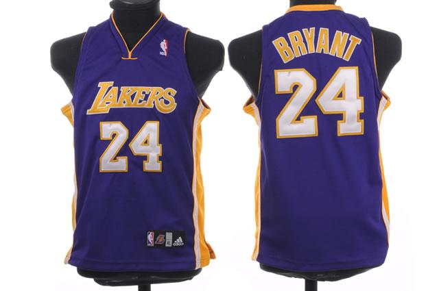 Lakers 24 Kobe Bryant Purple Youth Jersey