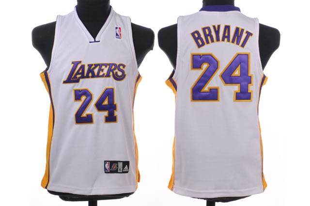 Lakers 24 Kobe Bryant White Youth Jersey