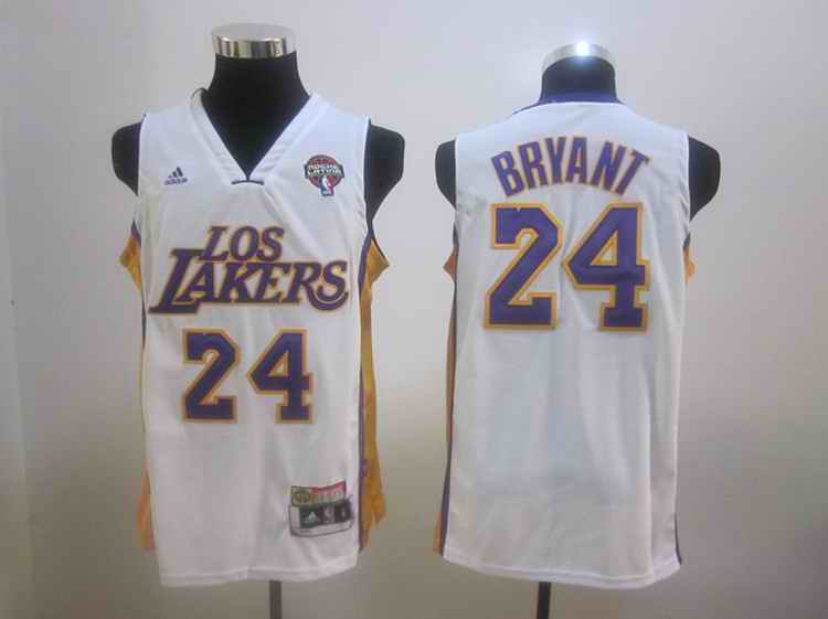 Lakers 24 Kobe Bryant white Nache Latina jerseys