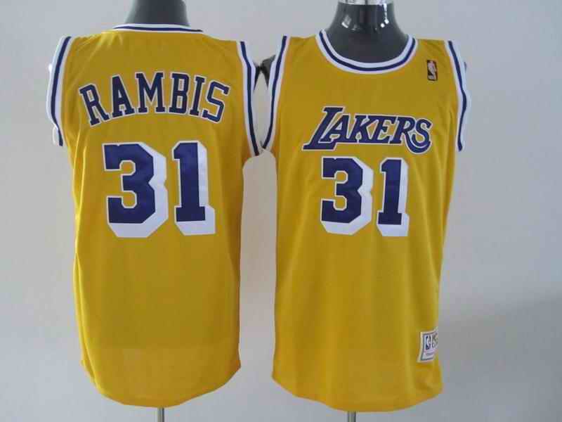Lakers 31 Rambis Yellow Jerseys
