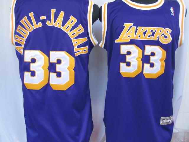Lakers 33 Kareem Abdul Jabba Purple Jerseys