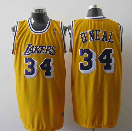 Lakers 34 Neal Yellow Jerseys