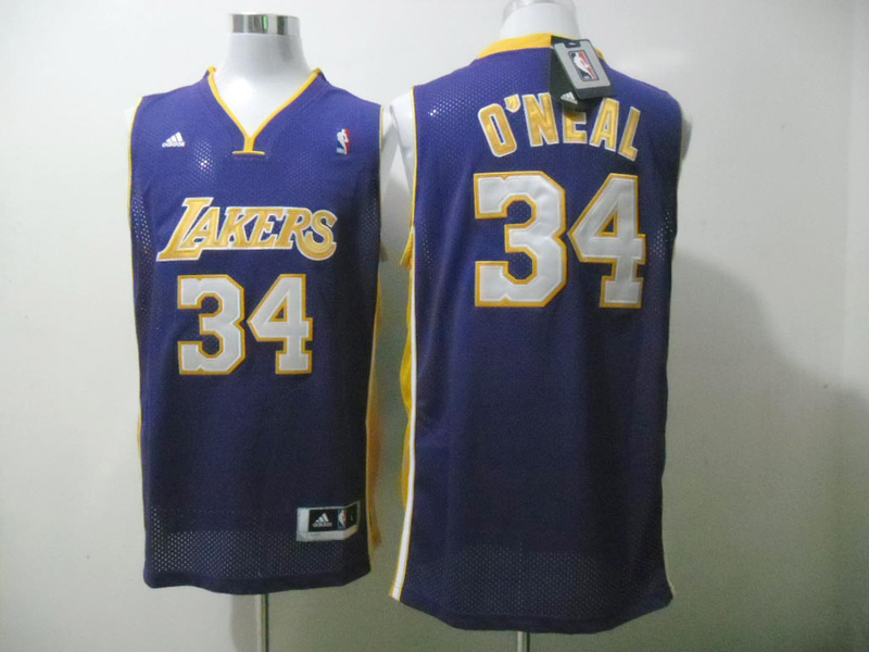 Lakers 34 O'Neal Purple Mesh Jerseys