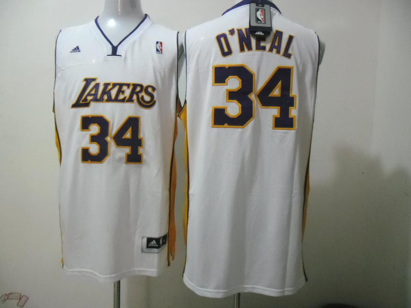 Lakers 34 O'Neal White Mesh Jerseys