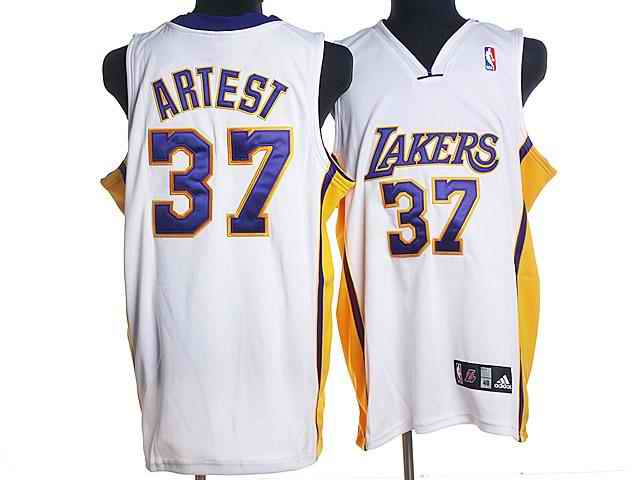 Lakers 37 Ron Artest White Jerseys