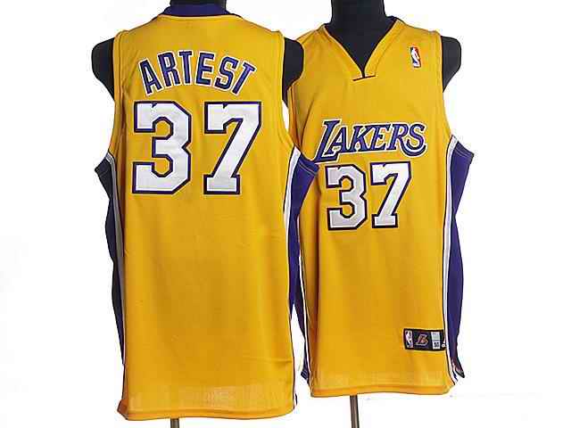 Lakers 37 Ron Artest Yellow Jerseys