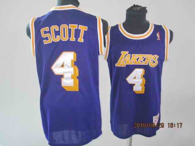 Lakers 4 Scott Purple Throwback Jerseys