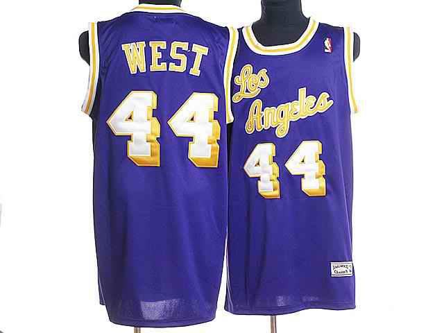 Lakers 44 Jerry West Purple Throwback Jerseys