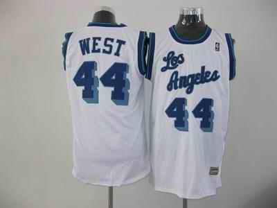 Lakers 44 West White Jerseys - Click Image to Close