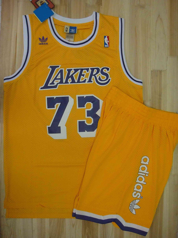 Lakers 73 Rodman Yellow Suit