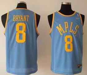 Lakers MPLS 8 Kobe Bryant Light Blue Throwback Jerseys