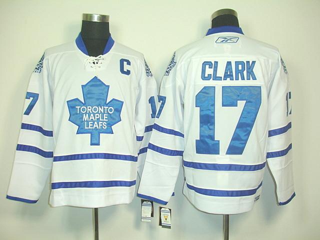 Leafs 17 Clark White Jerseys