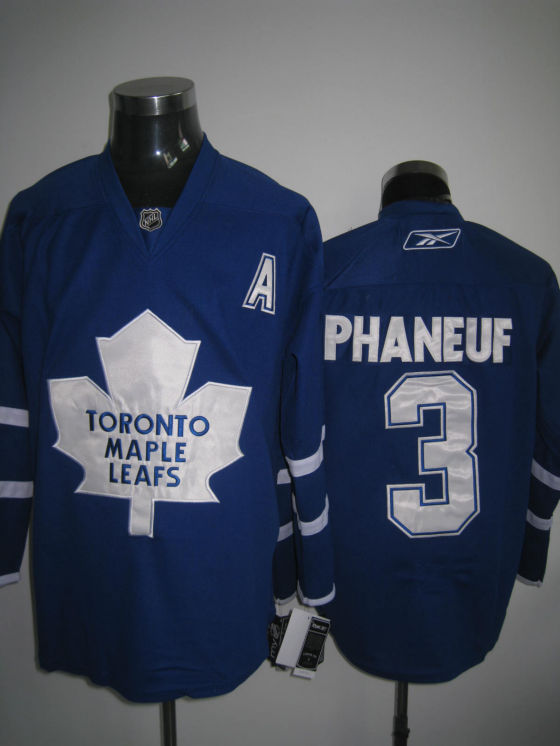 Leafs 3 Phaneuf Blue A Patch Jerseys