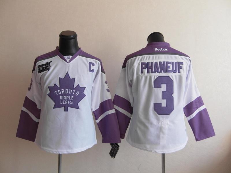 Maple Leafs 3 Phaneuf White Women Jersey - Click Image to Close
