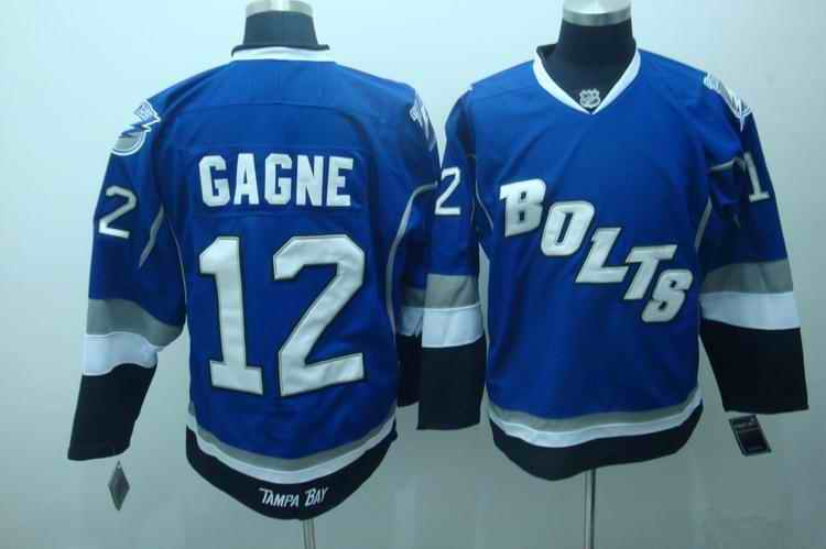 Lightning 12 Gagne Blue Jerseys