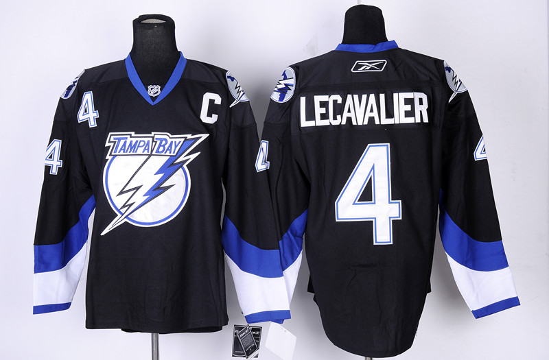 Lightning 4 Vincent Lecavalier Black Premier PA Jerseys