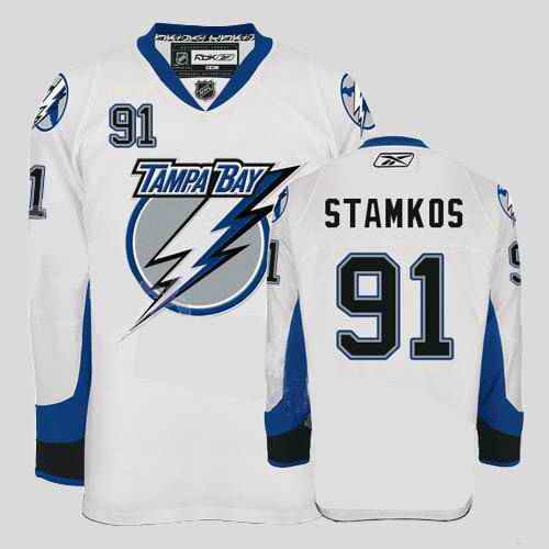 Lightning 91 Steven Stamkos White Jerseys