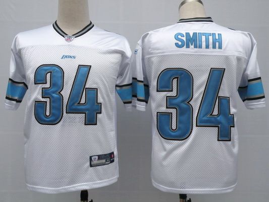 Lions 34 Smith white Jerseys