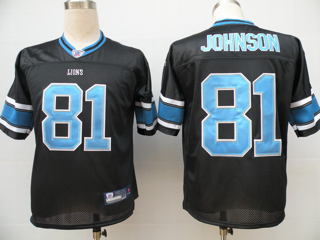 Lions 81 Johnson Black Jerseys
