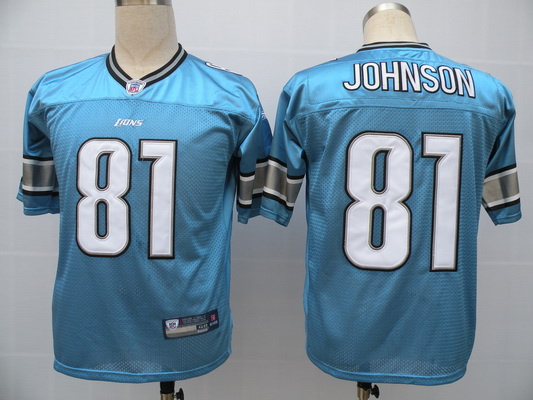 Lions 81 Johnson Blue Jerseys