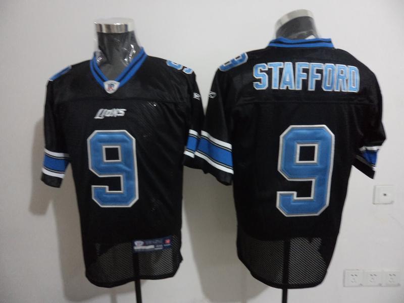 Lions 9 Stafford black Jerseys