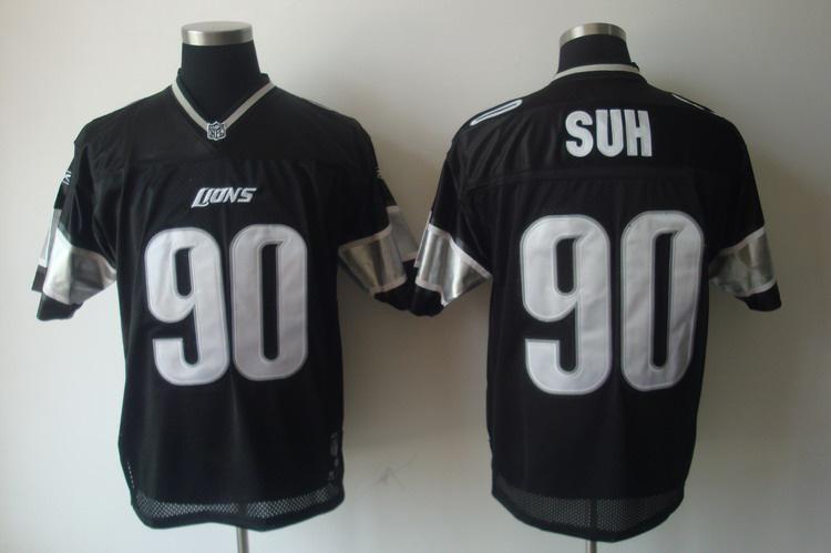 Lions 90 Suh black Jerseys