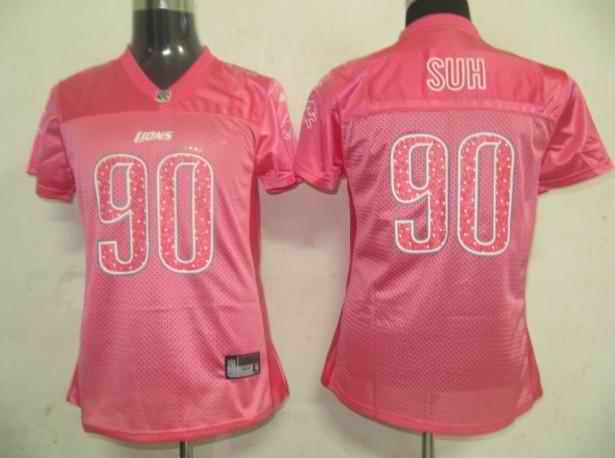 Lions 90 Suh pink new women Jerseys