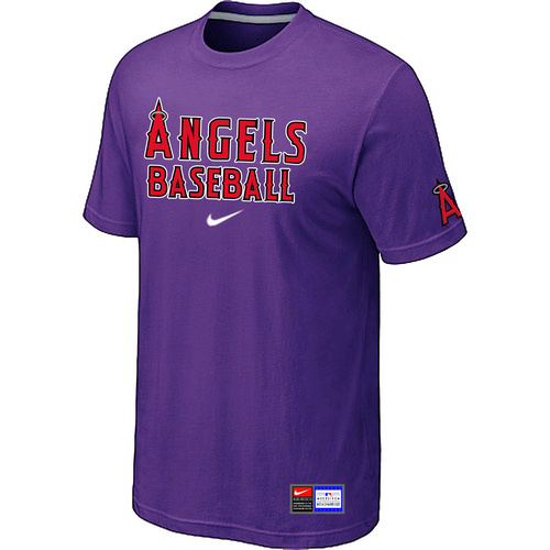 Los Angeles Angels of Anaheim Purple Nike Short Sleeve Practice T-Shirt