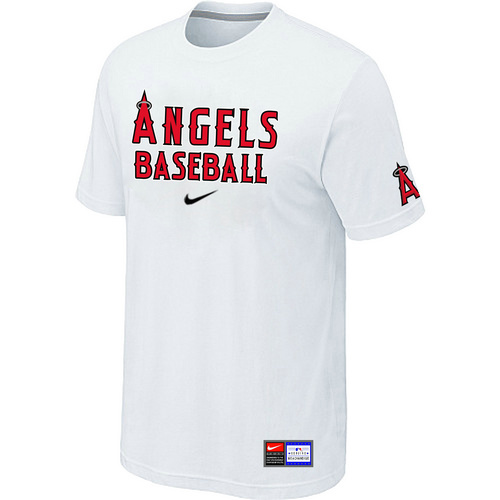 Los Angeles Angels of Anaheim White Nike Short Sleeve Practice T-Shirt