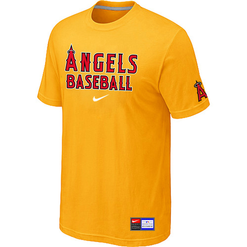 Los Angeles Angels of Anaheim Yellow Nike Short Sleeve Practice T-Shirt