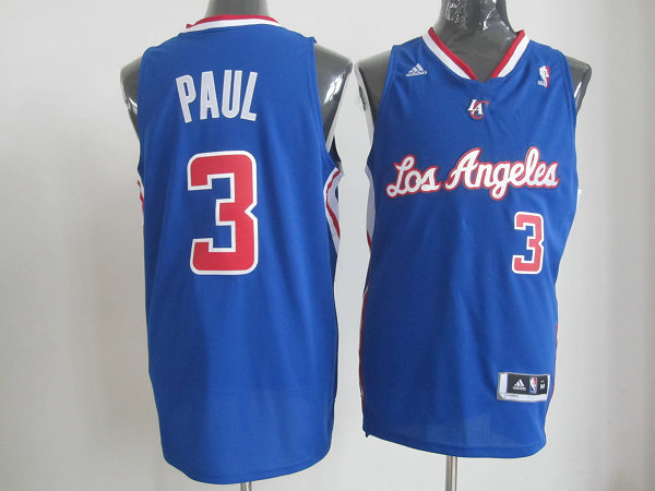 Los Angeles Clippers 3 PAUL Blue Cotton Jerseys