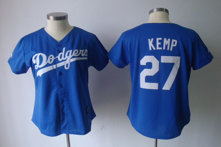 Los Angeles Dodgers 27 KEMP blue Women Jersey