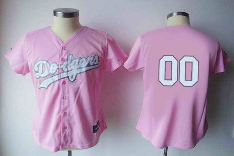 Los Angeles Dodgers Blank Pink Women Custom Jerseys - Click Image to Close
