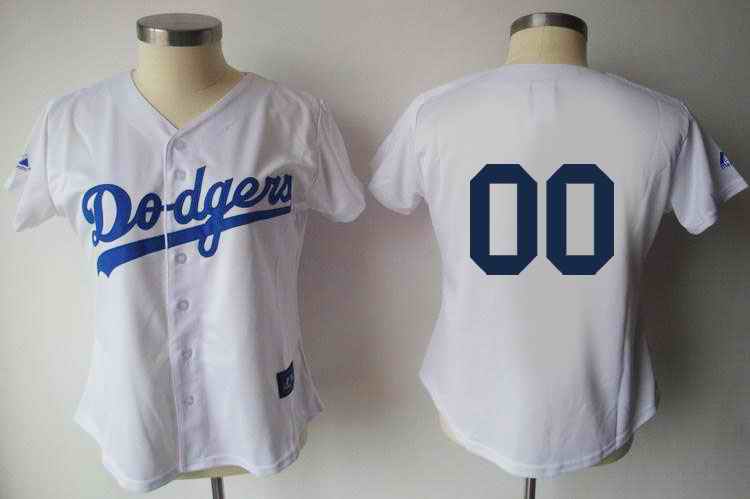 Los Angeles Dodgers Blank White Women Custom Jerseys