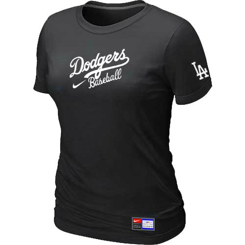 Los Angeles Dodgers Nike Women's Black Short Sleeve Practice T-Shirt