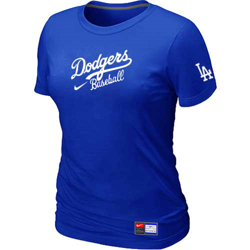 Los Angeles Dodgers Nike Women's Blue Short Sleeve Practice T-Shirt