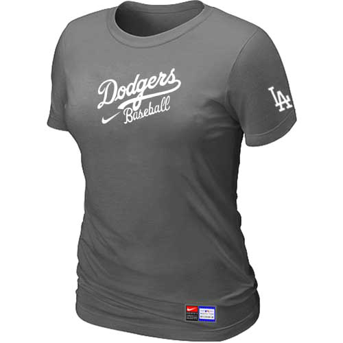 Los Angeles Dodgers Nike Women's D.Grey Short Sleeve Practice T-Shirt
