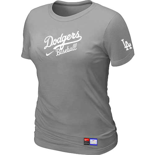 Los Angeles Dodgers Nike Women's L.Grey Short Sleeve Practice T-Shirt