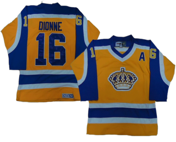 Los Angeles Kings 16 DIONNE yellow throwback Jerseys