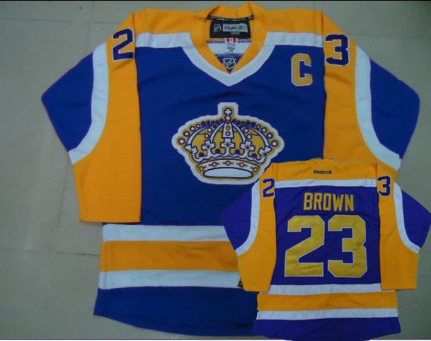 Los Angeles Kings 23 BROWN purple Jerseys - Click Image to Close